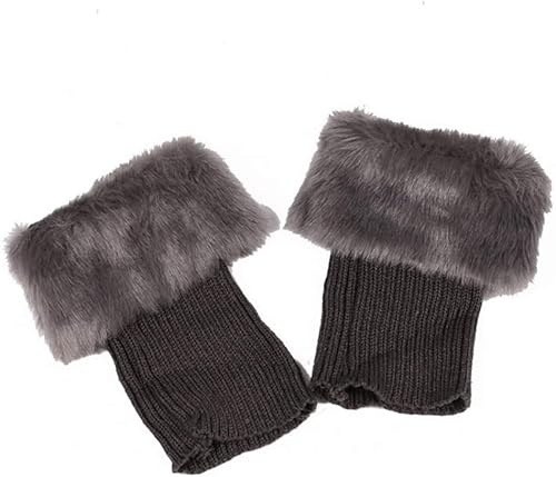 URFEDA Konstpäls benvärmare, manschett dam stickade benvärmare varm vinter stickade benvärmare korta ben varmare strumpor strumpor flickor stövlar båtskydd