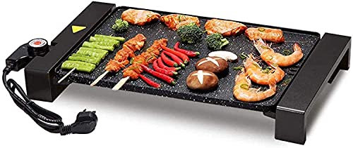 PAASHE Barbacoa eléctrica Parrilla de Interior 28 * 94 cm Electric Teppanyaki Table Grill, Plancha de la Barbacoa de la Barbacoa, Placa de no Palo, Sin Humo, 1700W (Color : Black)