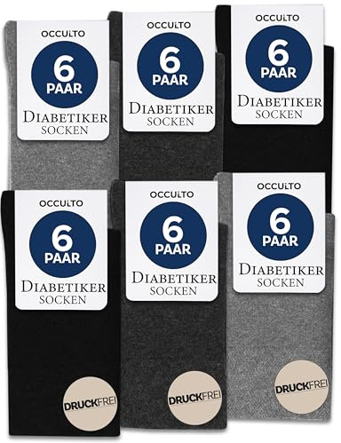 Occulto Calcetines Diabeticos para Hombre & Mujer 6 Pares (Modelo: Oliver)