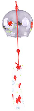 Decorhome Campanas de viento japonesas, campanas de viento japonesas, flores románticas fuera de campanas de viento japonesas, colgante hecho a mano como decoración del hogar, pequeño carillón de