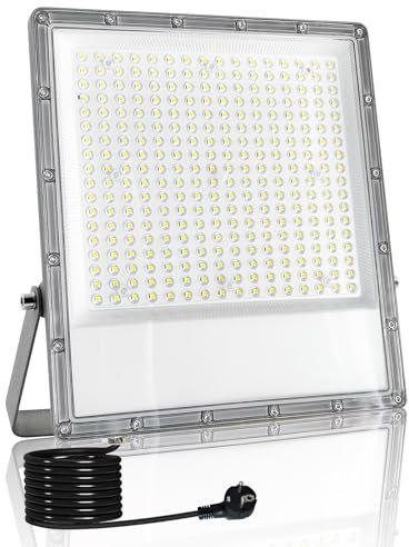 Indmird Focos LED Exterior 300W, 2 Piezas 30000LM Proyector LED IP66 Impermeable 6500K Blanco Frío Iluminación de Seguridad para Patio, Jardín, Terraza, Entrada, Fábrica