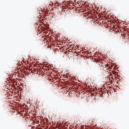 HO2NLE 6 Piezas Guirnalda Navidad de Oropel Árboles de Brillante Espumillón de Navidad Decoración Rojo 2M para El Árbol de Navidad Corona de la Boda del Partido