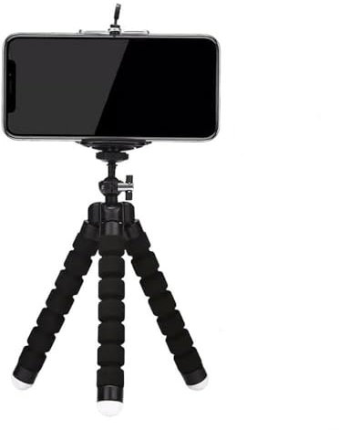Thapncow Trípode flexible con clip universal, soporte para smartphone giratorio 360°, portátil y flexible con smartphone