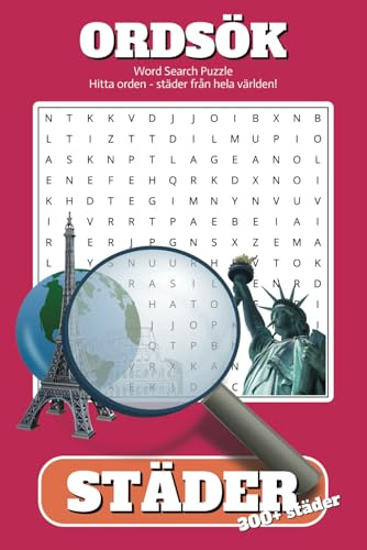 Ordsöks & Ordpussel Bok Städer:: Hitta Orden - Geografi ordsökspussel med städer från hela världen 55 pussel ... lättläst och underhållande - perfekt för alla åldrar