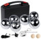 Lindahandel Boule Set mit Boccia Kugeln & Gravur – Personalisierte Petanque Metallkugeln (73mm/720g) mit Abstandsmesser, Magnet & Tragetasche für Garten, Strand, Park (Muster B + 6 Bälle)
