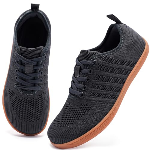 Zcbstl Wide Fit Trainers for Women Barefoot Shoes Breathable Sneakers | Arch Support Memory Foam Lightweight Non Slip Outdoor Walking
