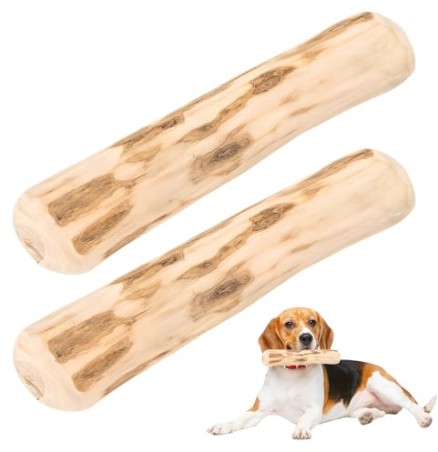 2Pcs Coffee Wood Dog Chew,Natural Wooden Bone Chewing Toy,Coffee Sticks for Dogs,Tree Root Teething Chews Stick Treats Dental Durable Cleaning Teeth Bones Chewers Toys,Low Fat,for Most Puppy Teething