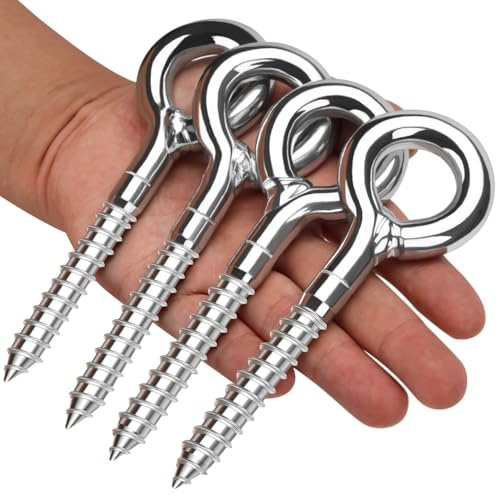 Anclaje para Andamio Ganchos Tornillos de Ojo(4Pcs, M12x90mm) | Tornillos de Anillo Galvanizado Pernos de Ojos Pesado para Anclaje de Andamios Fijación de Pared Levantar