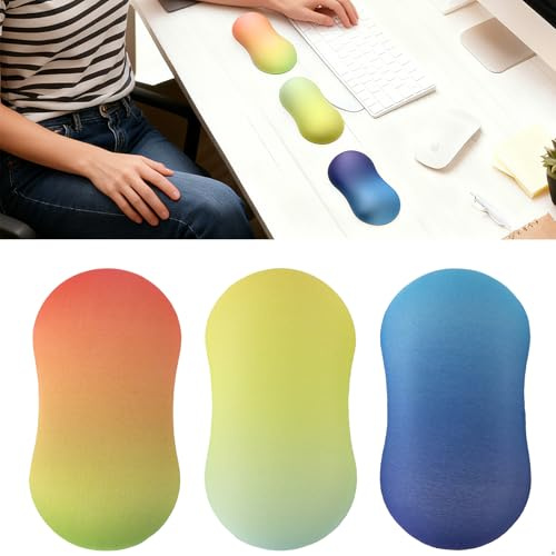 Handstöd för handledsstöd, mjukt silikonhandledsstöd med halkfri bas för tangentbord och mus, ergonomiskt armstöd för kontor och hem – set om 3