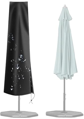 Bkljkf Patio Umbrella Covers, Waterproof, UV-Resistant Protection for Umbrellas, Storage, Dustproof, Weatherproof Cover for Garden, Furniture, Balcony, Patio, Pool Area