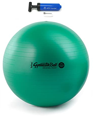 Pezzi Maxafe - Pelota de gimnasia (42, 53, 65 y 75 cm de diámetro, incluye bomba ATC, soporta hasta 400 kg, para fitness, rehabilitación, terapia, gimnasia y como pelota de asiento para oficina, 42