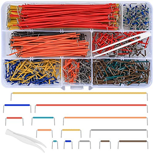 840 Stück Breadboard Jumper Wire Set, Elektronik Steckbrett Steckbrücken Drahtbrücken Set, Jumper Kabel Drähte Kit Male zu Male 14 Verschiedene Längen Sortiert, mit Kunststoffclips