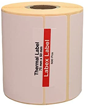 Etichette termiche 75x50 mm su rotolo – Etichette Magazzino Codice a Barre Termica Diretta – 1 rotoli 1000 etichette – Senza nastro – TSC Godex compatibili – Labex Label