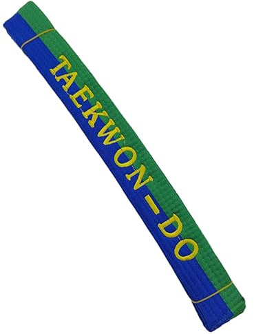 Taekwondo bälte Karate Taku kampsport grönblått bälte, 280 cm bredd 4 cm, 2,8 cm, 2,8 cm, 2,8 cm, ⤞, 2.8米