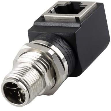 Lonlonty M12 X-Coded 8 Pin to RJ45 Adapter Cat6 Industrial Ethernet Shielded Connector IP68 Waterproof for Cognex and Automation Application