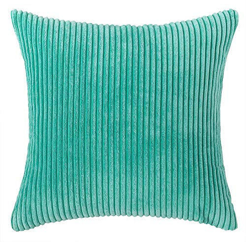 2er Set Kordsamt Kissenbezug,Kissenhüllen Dekorative Sofakissen Dekokissen Weicher Zierkissenbezug Wohnzimmer Sofa Schlafzimmer Boho Dekor,Couchkissen Dekokissen Zierkissenbezug,Minzgrün,50 x 50cm