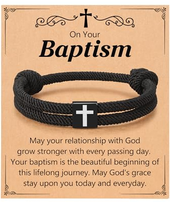 UNGENT THEM Baptism Gifts for Boys Kid Men Adults Teen Catholic Christening Lds Baptism Decorations Favors Religious Christian Easter Cross Bracelet
