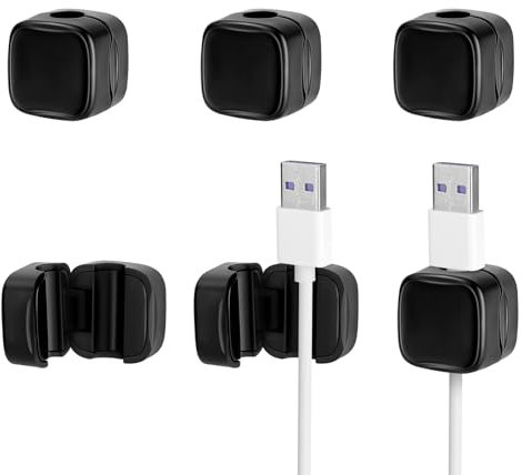 Lot de 6 supports de câbles magnétiques auto-adhésifs pour table de chevet, appareils de cuisine