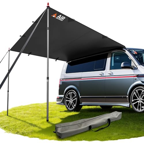 Solsegel med keder, markisbil, V-w T5 camping, solsegel keder, markis bil, med kederskena (4–6 mm), T4, T6, vattentät, awnings, anti-UV, ha tältstänger, sugkopp