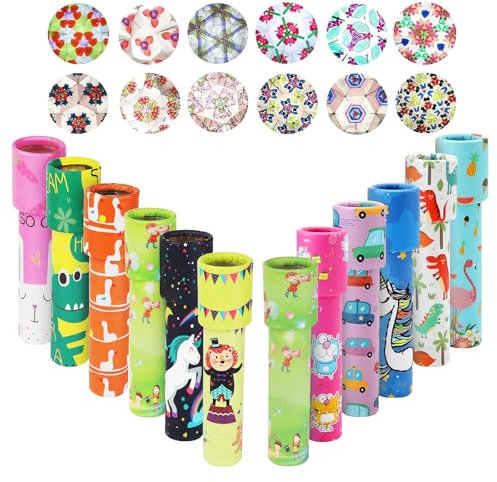 NVIYAM 12 Stück Kaleidoskop Kinder Kaleidoskop Bastelset Klassisches Kaleidoskope Vintage Retro-Kaleidoskope Lernspielzeug Kaleidoskop Kinder Mitgebsel für Kindergeburtstag (Zufällige Farbe)