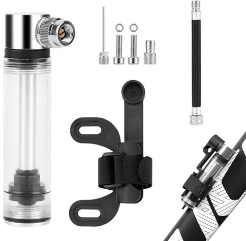 Pompe à pneu de voyage, petite pompe à pneu de vélo, pompe à vélo durable, pompe à vélo à haute efficacité avec cadre en alliage d'aluminium