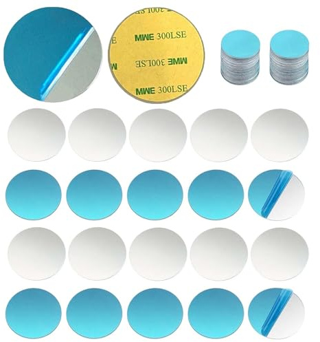 EnixwH 100 Pezzi 30 × 0,3 MM Piastre Metalliche Autoadesive, Placche Metalliche Adesive, Base Adesiva per Magneti, Piastre Sottili In Metallo per Supporto Magnetico/Porta Cellulare Da Auto Calamita