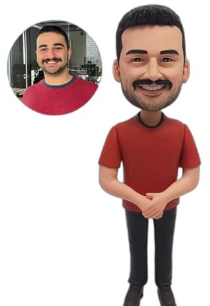Figurine de Bobbleheads personnalisée faite à la main pour père, mère, Noël, Saint-Valentin, fête d'anniversaire, mariage (1 personne)