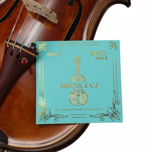 Violin Strings Full Set, Violin Strings Replacement,Long-Lasting Durability & Rich Tone - Handcrafted with Premium Materials- For All Levels (4/4 GOLD E)