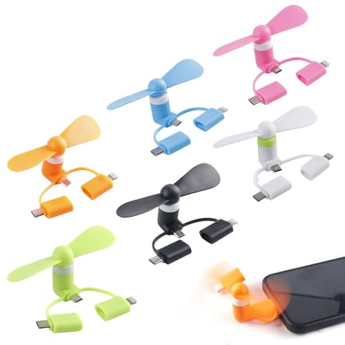 Mini Ventilador 3 en 1 USB C Portátil Rotativo para Móvil y Teléfonos Android/Tipo C