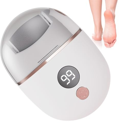 Qfdiwr Rasoir Électrique de Callosités pour Pieds,Appareil de Pédicure Électrique - Machine avec 3 Têtes et Batterie pour Peaux Mortes et Talons Fendillés