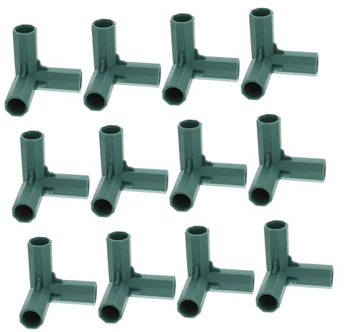 Toddmomy 12 Pezzi Connettori per Telaio Serra a 3 Direzioni da 16 MM in Plastica PP per Tubazioni Rotonde, Connessione Robusta per Strutture da Giardino e Piante