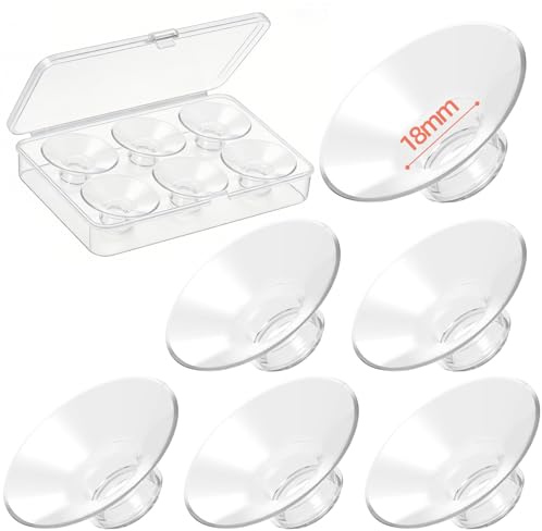 Inserti Coppa Tiralatte 6PCS 18mm Bocca Larga, Inserti in Silicone per Flangia 24mm, Morbidi e Confortevoli Compatibili con Momcozy Spectra Medela Elvie Eufy, con Custodia