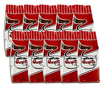 Caffè Quarta La Rossa macinato. N. 10 confezioni da 250 g. Caffè italiano pugliese salentino prodotto e confezionato in Salento. Original Italian coffee made in Salento Apulia.