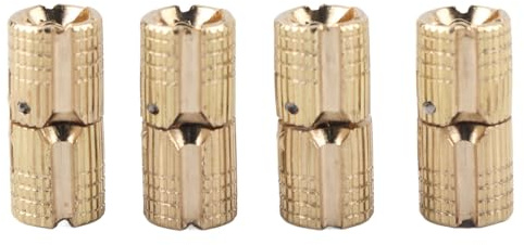 4Pcs Hidden Furniture Hinges Brass 0.8 x 1.8cm