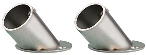 Angoily Lot de 2 supports d'extrémité à bride oblique pour tringle à rideaux, porte-tringle à vêtements, en acier inoxydable, pour rideau de douche, support en métal pour bébé
