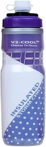 V2-Cool Storm Chill Insulated Water Bottle 620ml/ 20 oz |Slim & Leak Proof Cycling Water Bottle for Outdoor Sports & Activities|Double Wall Insulated Bottle, Cold Water Bottle for Travel & Gym (Blue)