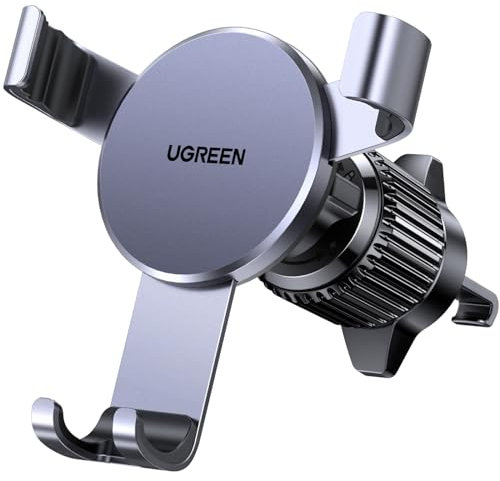 UGREEN Handyhalterung Auto [Upgrade Bombenfest Lüftungshaken] Smartphone Halterung für Lüftungsschlitze, kompatibel mit iPhone 17 16 15 14 13 Pro Max, Galaxy S23 S22 S21, P30 P20 usw.(Silber)