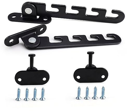 Kippfenster Feststeller Metall, SPRHR 2 Stück Fensterfeststeller für Kippfenster, Kippfensterschutz Schwarz, Verstellbar, Geeignet für Schiebefenster, Normale Fenster