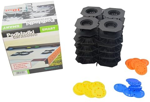 Renoplast® SMART Revestimiento para losas de terraza | Pedestal para losas | Separador | Ajustable en altura | Patas ajustables| Subestructura| Altura 12mm Lechada 5mm| 20 m²