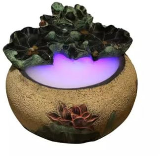 WOTZOV Fuente de Cascada, Adornos creativos de Agua Corriente para Escritorio, Sala de Estar, pecera, hogar, Fuente de Agua Corriente de la Fortuna para el hogar y la Oficina