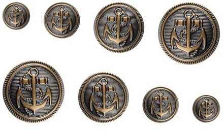 Tabanzhe Metal Buttons-40PCS Replacement Blazer Button Bronze Sewing Buttons Vintage Copper 4 Sizes Round for Blazer Suit Coat Denims Jackets DIY Crafts (1.5mm/15mm/21mm/25mm)
