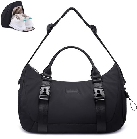 LOVEVOOK Borsa sportiva da donna e uomo, borsa da palestra, fissaggio per tappetino da yoga, borsa sportiva con scomparto per scarpe, borsa da nuoto, piccola borsa da viaggio, borsa per palestra