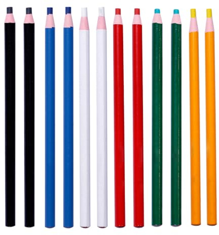 LIXSAZSE 12 piezas marcador lápiz de grasa portátil Para madera ropa azulejo papel rollo cera color crayón pluma arte para niños