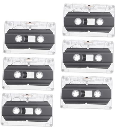FUNNETOYU 6 pièces Lot de Cassettes Audio Vierges Enregistrables avec Boîtier Transparent Cassettes DIY pour Enregistrement de et Messages Adaptées Aux Fêtes et Célébrations