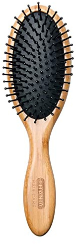 Titania - Spazzola ovale in legno di bambù, lunghezza ca. 22 cm