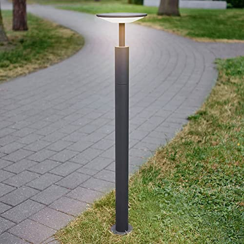 Lampada LED da esterni 'Fenia' (Moderno) colore Nero, in Alluminio, lampadina inclusa) di Lucande | lampioncino, paletto luminoso, lampada da viale, lampione