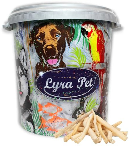 Lyra Pet® 5 kg Ochsenschwanz weiß getrocknet wie Ochsenziemer Kauartikel Hundefutter Kausnack Leckerli Rind Hund in 30 L Tonne