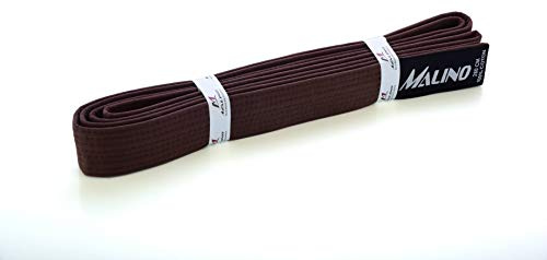 Malino Karate Plain Kampsportbälte 100 % bomull 4,2 cm storlekar (Brun, 300 cm)