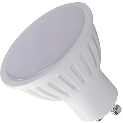 Bombilla LED GU10, luz blanca cálida, 1 W, cristal frontal mate, 230 V, para foco empotrable
