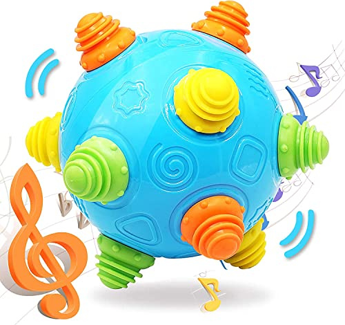 VANLINNY Balle à secouer Musicale pour bébé Danse et Rampante Jouet pour bébés avec Sons interactifs rampants et rebondissants pour Enfants de 6 Mois à 1 an 2 Ans